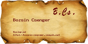 Bozsin Csenger névjegykártya